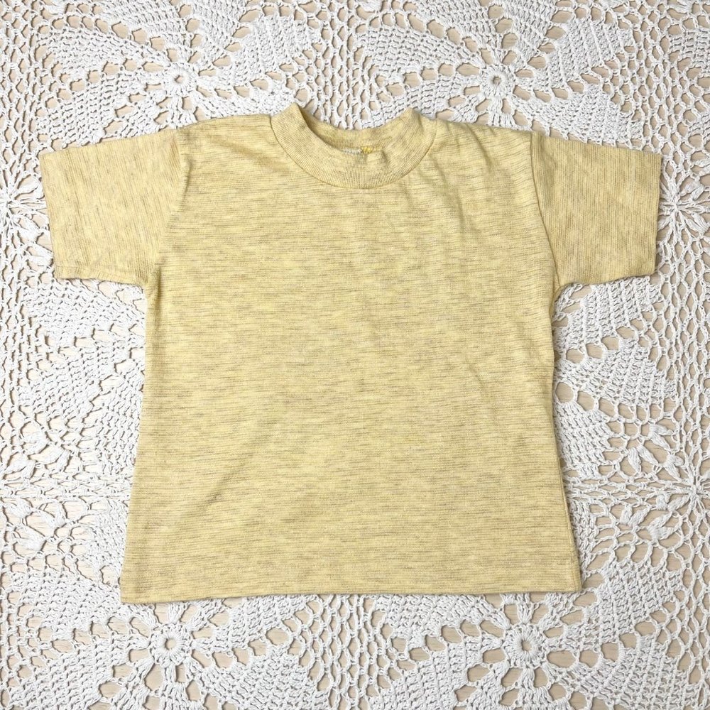 Vintage 1970s Rob Roy Boys 6 Years Heathered Tan Single Stitch Tee Shirt